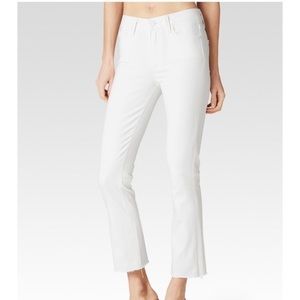 Paige White Collette Flair Raw Hem Jeans Size 28